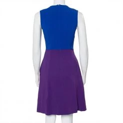 Stella McCartney Blue & Violet Crepe Paneled Sleeveless Dress S For Women -Stella McCartney Sales luxury women stella mccartney used clothes p424090 001