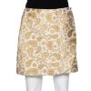 Stella McCartney Gold & White Paisley Jacquard Faux Wrap Detail Mini Skirt S For Women 2 Stella McCartney Gold & White Paisley Jacquard Faux Wrap Detail Mini Skirt S For Women -Stella McCartney Sales luxury women stella mccartney used clothes p427096 001