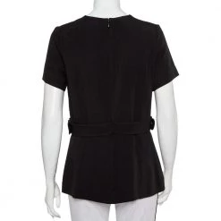 Stella McCartney Black Crepe Side Buckle Detail Top L For Women -Stella McCartney Sales luxury women stella mccartney used clothes p431976 003