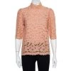 Stella McCartney Pink Eyelet Lace Back Button Detail Top S For Women