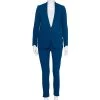 Stella McCartney Blue Crepe Button Front Blazer & Zipper Detail Elastic Waist Trousers S For Women -Stella McCartney Sales luxury women stella mccartney used clothes p444674 001