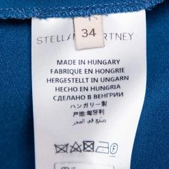 Stella McCartney Blue Crepe Button Front Blazer & Zipper Detail Elastic Waist Trousers S For Women -Stella McCartney Sales luxury women stella mccartney used clothes p444674 010