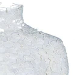 Stella McCartney White Daisy Embroidery Turtle Neck Dress XS For Women -Stella McCartney Sales luxury women stella mccartney used clothes p44822 004