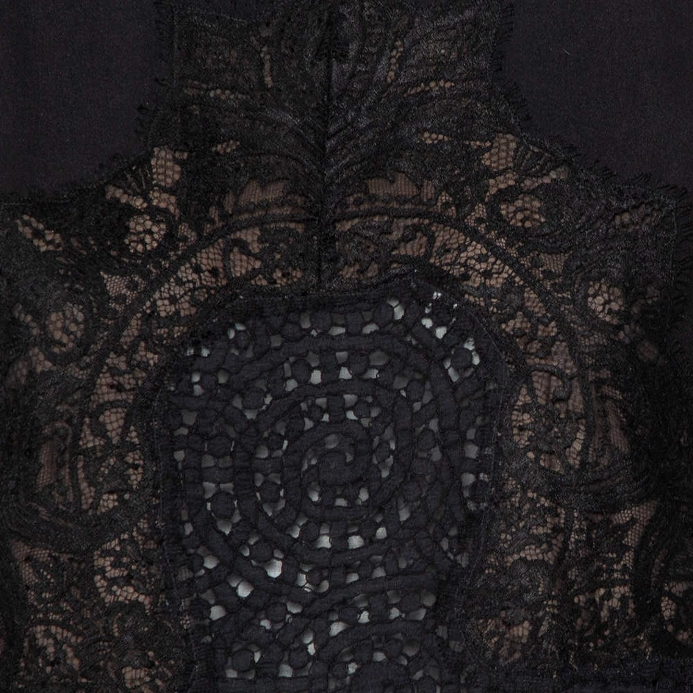 Stella McCartney Black Crepe & Lace Oversized Mini Dress M For Women 6 Stella McCartney Black Crepe & Lace Oversized Mini Dress M For Women - Image 4