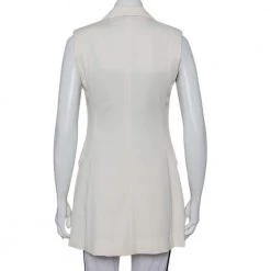 Stella McCartney Cream Wool Sleeveless Button Front Blazer Coat M For Women -Stella McCartney Sales luxury women stella mccartney used clothes p450683 006