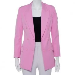Stella McCartney Pink Wool Double Breasted Blazer S For Women