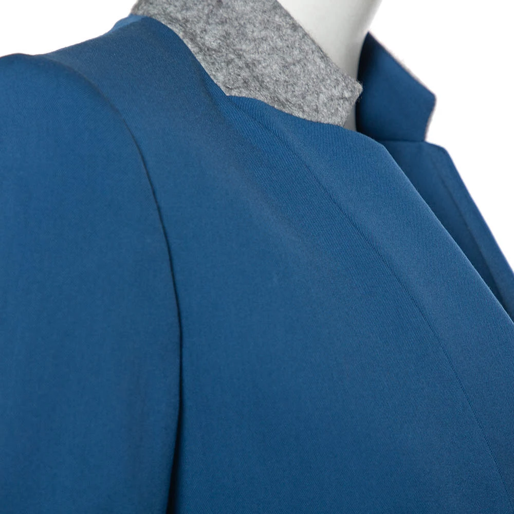 Stella McCartney Blue Wool Contrast Collar Trim Blazer & Tapered Leg Trousers S For Women 6 Stella McCartney Blue Wool Contrast Collar Trim Blazer & Tapered Leg Trousers S For Women - Image 4