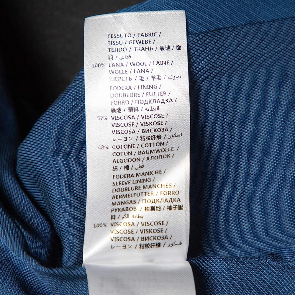 Stella McCartney Blue Wool Contrast Collar Trim Blazer & Tapered Leg Trousers S For Women 11 Stella McCartney Blue Wool Contrast Collar Trim Blazer & Tapered Leg Trousers S For Women - Image 9