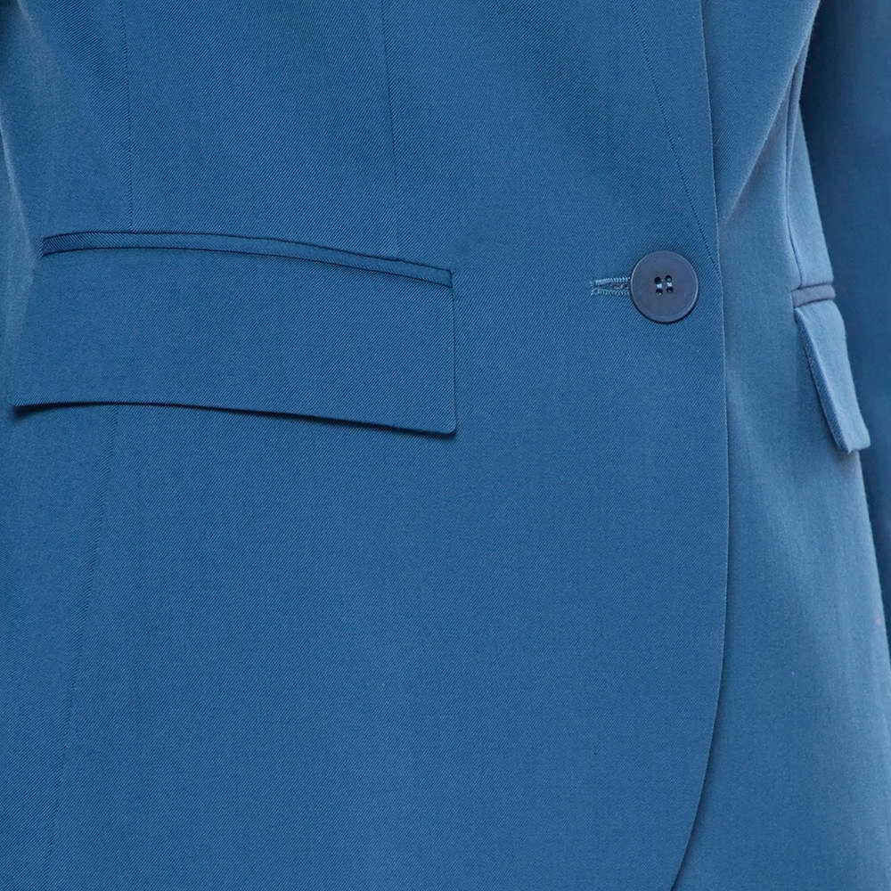 Stella McCartney Blue Wool Contrast Collar Trim Blazer & Tapered Leg Trousers S For Women 7 Stella McCartney Blue Wool Contrast Collar Trim Blazer & Tapered Leg Trousers S For Women - Image 5