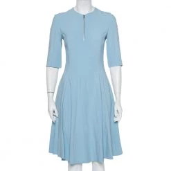 Stella McCartney Powder Blue Crepe Paneled Midi Dress S For Women