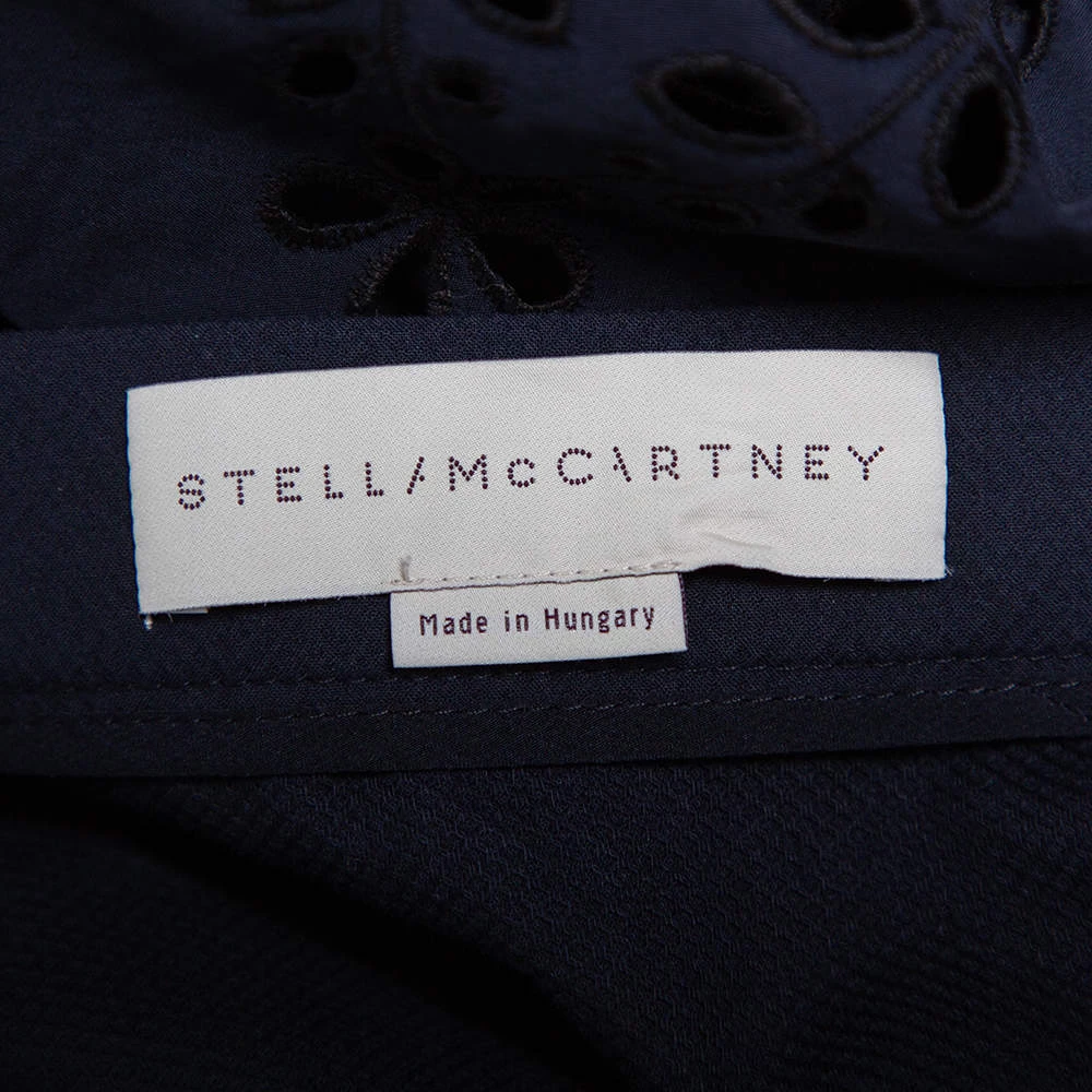 Stella McCartney Navy Blue Embroidered Cotton Penelope Midi Skirt S For Women 7 Stella McCartney Navy Blue Embroidered Cotton Penelope Midi Skirt S For Women - Image 5