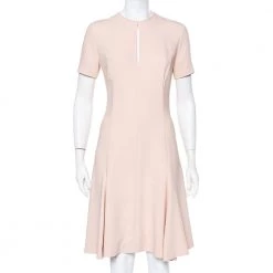 Stella McCartney Light Pink Crepe Keyhole Neck Detail Skater Dress S For Women