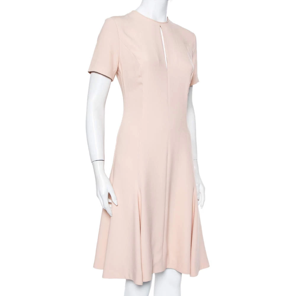 Stella McCartney Light Pink Crepe Keyhole Neck Detail Skater Dress S For Women 4 Stella McCartney Light Pink Crepe Keyhole Neck Detail Skater Dress S For Women - Image 2