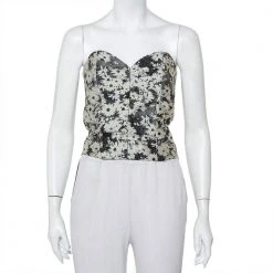 Stella McCartney Monochrome Jacquard Bustier Top M For Women