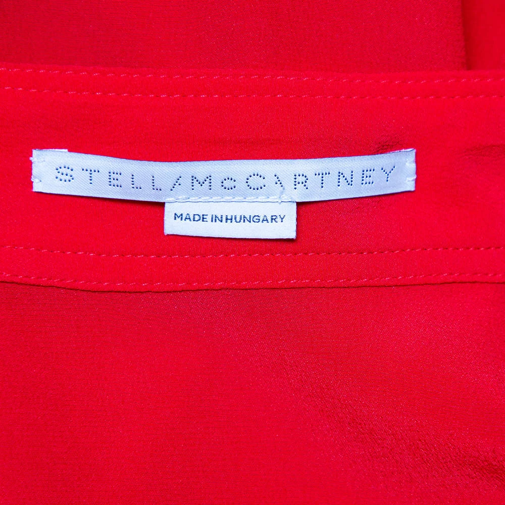 Stella McCartney Red Silk Ruffle Detail Ashlyn Midi Skirt S For Women 7 Stella McCartney Red Silk Ruffle Detail Ashlyn Midi Skirt S For Women - Image 5