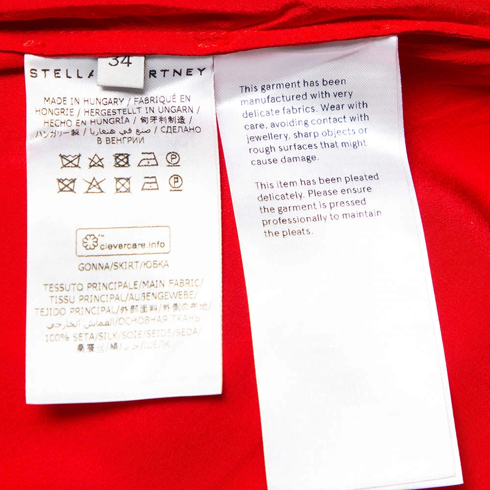 Stella McCartney Red Silk Ruffle Detail Ashlyn Midi Skirt S For Women 8 Stella McCartney Red Silk Ruffle Detail Ashlyn Midi Skirt S For Women - Image 6