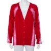 Stella McCartney Red Wool & Lace Paneled Button Front Cardigan S For Women -Stella McCartney Sales luxury women stella mccartney used clothes p454115 004