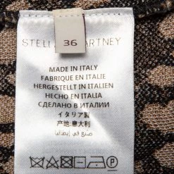 Stella McCartney Brown Leopard Print Jacquard Bootcut Cropped Pants XS For Women -Stella McCartney Sales luxury women stella mccartney used clothes p459066 003