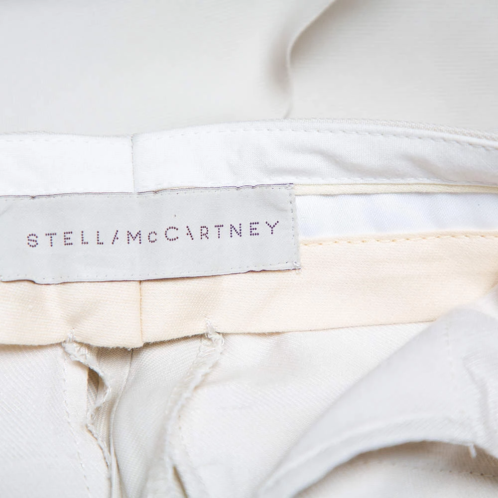 Stella McCartney Beige Crepe Straight Leg Pants S For Women 7 Stella McCartney Beige Crepe Straight Leg Pants S For Women - Image 5