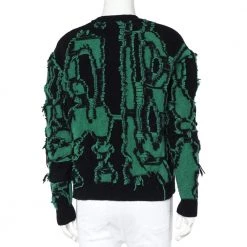 Stella McCartney Black & Green Jacquard Knit Crewneck Sweater S For Women -Stella McCartney Sales luxury women stella mccartney used clothes p469365 001