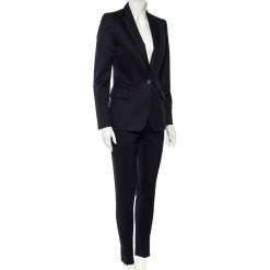 Stella McCartney Navy Blue Wool Blazer & Tapered Leg Pants S For Women -Stella McCartney Sales luxury women stella mccartney used clothes p482720 012