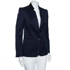 Stella McCartney Navy Blue Wool Single Button Blazer S For Women -Stella McCartney Sales luxury women stella mccartney used clothes p491075 007
