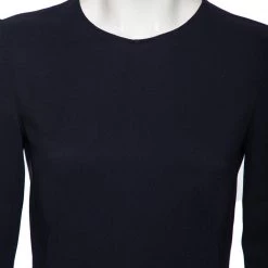Stella McCartney Navy Blue Cady Long Sleeve Peplum Blouse S For Women -Stella McCartney Sales luxury women stella mccartney used clothes p491154 003