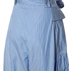 Stella McCartney Blue Striped Cotton Belted Poplin Pants L For Women -Stella McCartney Sales luxury women stella mccartney used clothes p491312 005