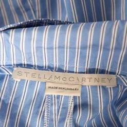 Stella McCartney Blue Striped Cotton Belted Poplin Pants L For Women -Stella McCartney Sales luxury women stella mccartney used clothes p491312 006