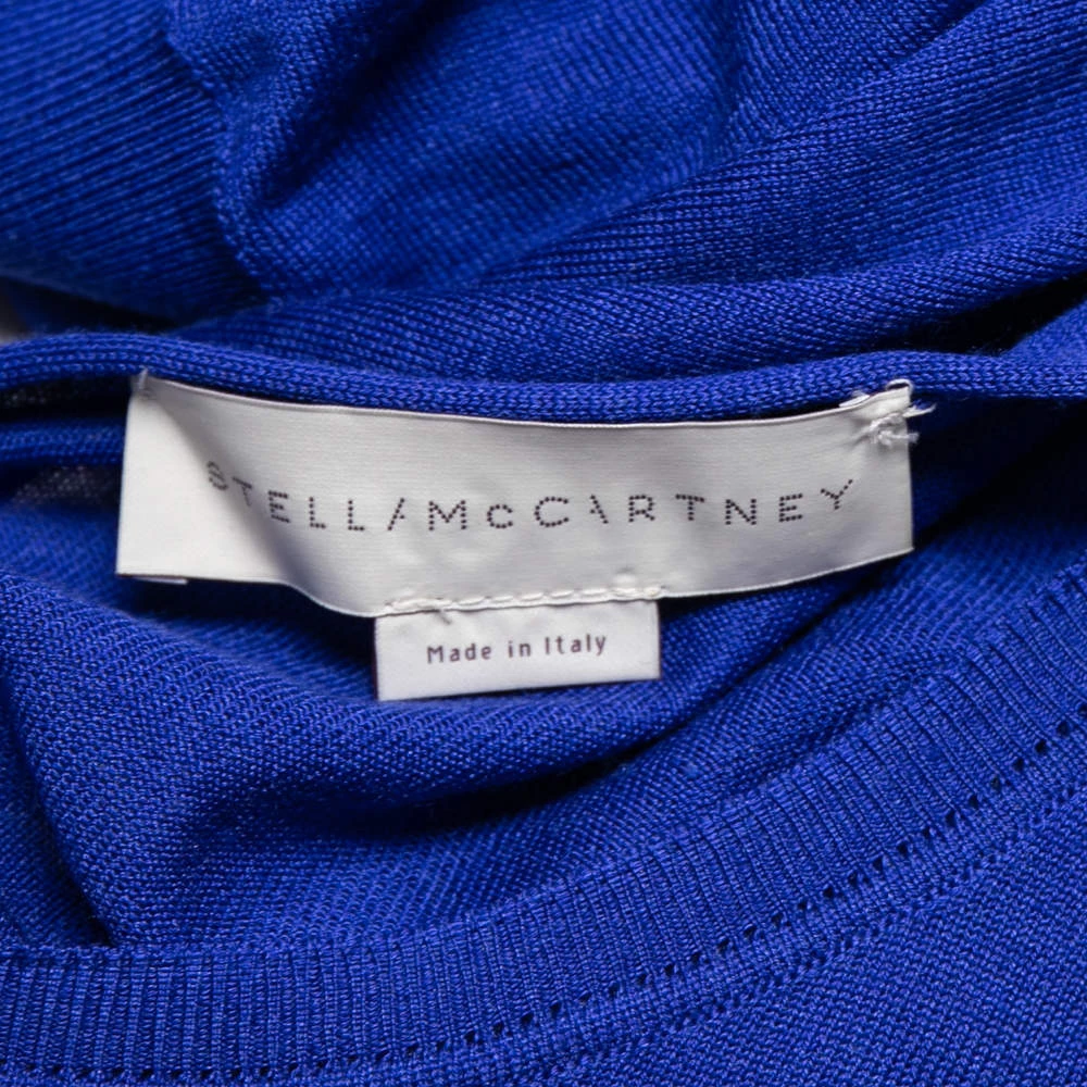 Stella McCartney Blue Wool Ribbed Sleeve Detailed Round Neck Sweater M For Women 7 Stella McCartney Blue Wool Ribbed Sleeve Detailed Round Neck Sweater M For Women - Image 5