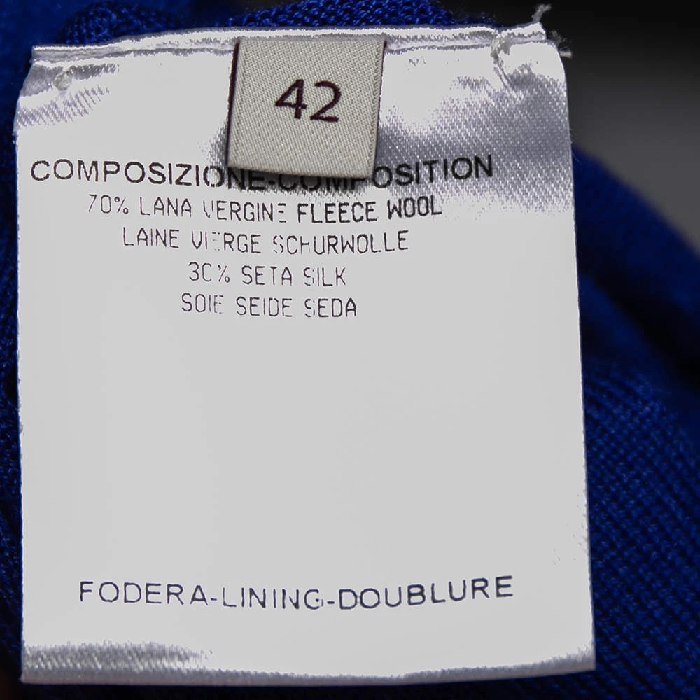 Stella McCartney Blue Wool Ribbed Sleeve Detailed Round Neck Sweater M For Women 8 Stella McCartney Blue Wool Ribbed Sleeve Detailed Round Neck Sweater M For Women - Image 6