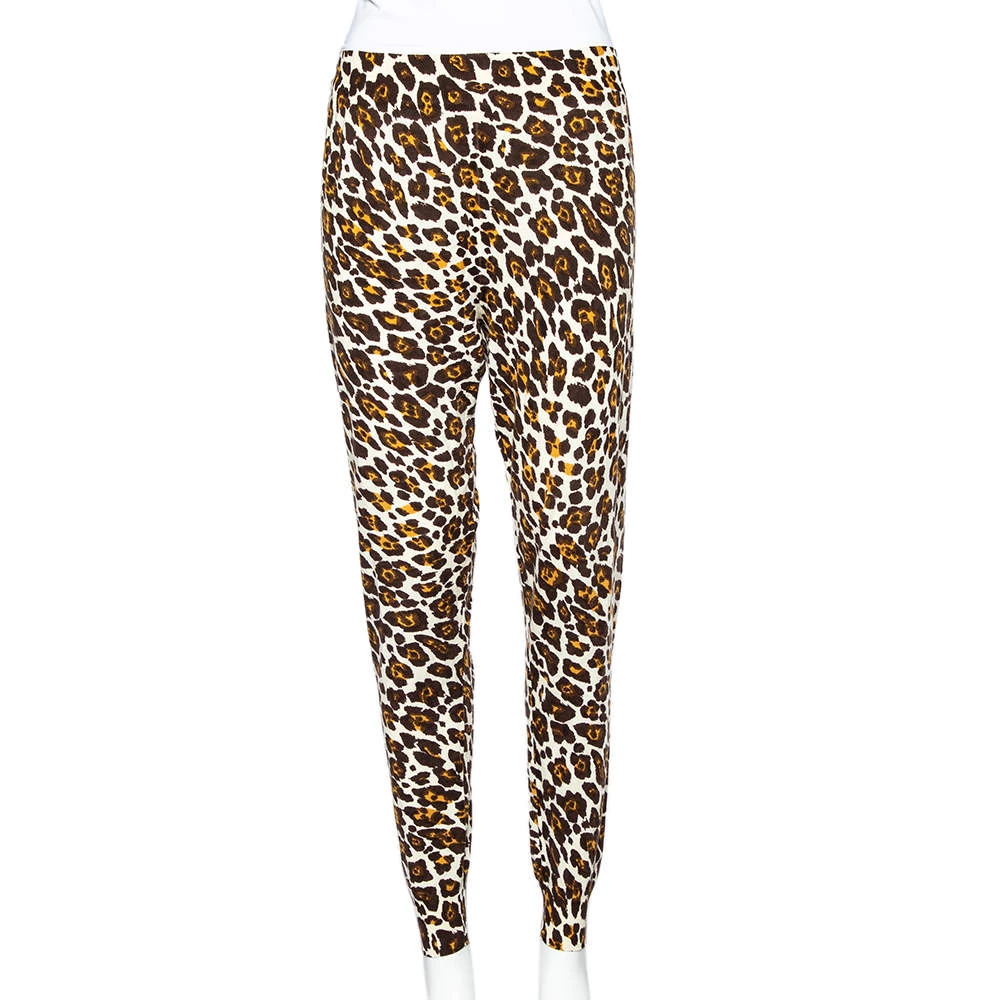 Stella McCartney Cream Animal Printed Wool Knit Joggers M For Women 3 Stella McCartney Cream Animal Printed Wool Knit Joggers M For Women