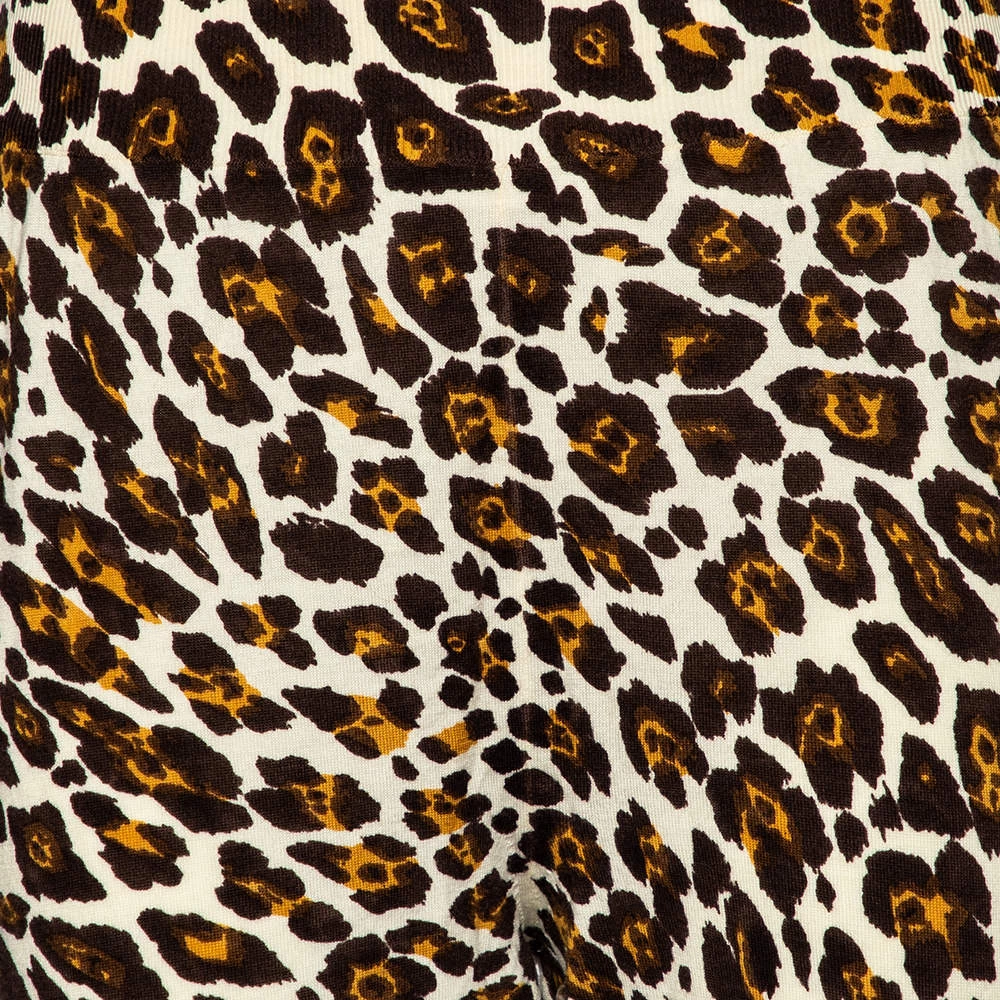 Stella McCartney Cream Animal Printed Wool Knit Joggers M For Women 6 Stella McCartney Cream Animal Printed Wool Knit Joggers M For Women - Image 4