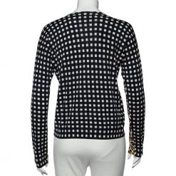 Stella McCartney White Leopard And Check Print Wool Long Sleeve Sweater M For Women -Stella McCartney Sales luxury women stella mccartney used clothes p506148 001