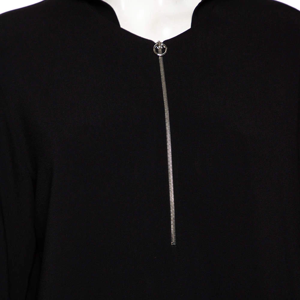 Stella McCartney Black Crepe Zip Detail Long Sleeve Arlesa Blouse L For Women 6 Stella McCartney Black Crepe Zip Detail Long Sleeve Arlesa Blouse L For Women - Image 4