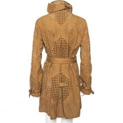 Stella McCartney Brown Eyelet Embroidered Cotton Belted Trench Coat M For Women -Stella McCartney Sales luxury women stella mccartney used clothes p508487 004