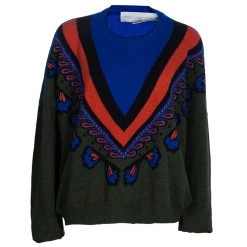 Stella McCartney Green Printed Wool Sweater L For Women