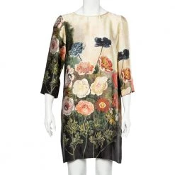 Stella McCartney Multicolor Garden Printed Silk Shift Dress M For Women