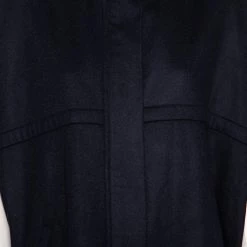 Stella McCartney Navy Blue Wool Logo Trim Detailed Zip Front Cape S For Women -Stella McCartney Sales luxury women stella mccartney used clothes p529226 003