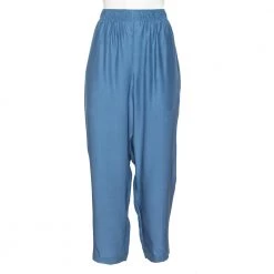 Stella McCartney Blue Silk Elasticized Waist Pants M For Women