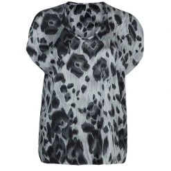 Stella McCartney Grey Leopard Print Top M For Women