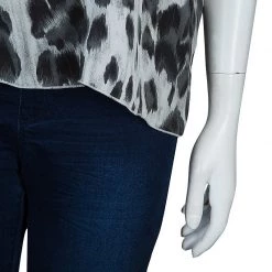 Stella McCartney Grey Leopard Print Top M For Women -Stella McCartney Sales luxury women stella mccartney used clothes p53383 006