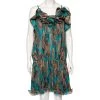 Stella McCartney Blue & Brown Printed Ruffled Short Dress M For Women -Stella McCartney Sales luxury women stella mccartney used clothes p534244 005
