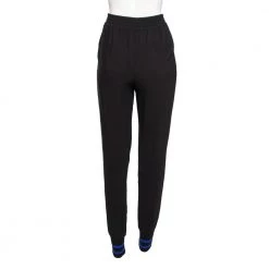 Stella McCartney Black Crepe & Rib Knit Detailed Joggers S For Women -Stella McCartney Sales luxury women stella mccartney used clothes p542546 001
