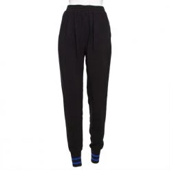 Stella McCartney Black Crepe & Rib Knit Detailed Joggers S For Women