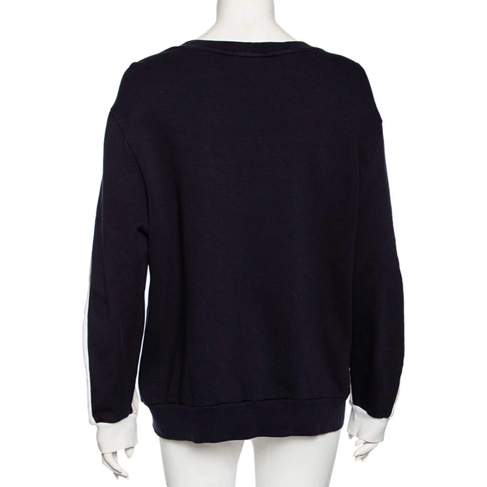 Stella McCartney Navy Blue Knit Embroidered Detailed Top M For Women 5 Stella McCartney Navy Blue Knit Embroidered Detailed Top M For Women - Image 3