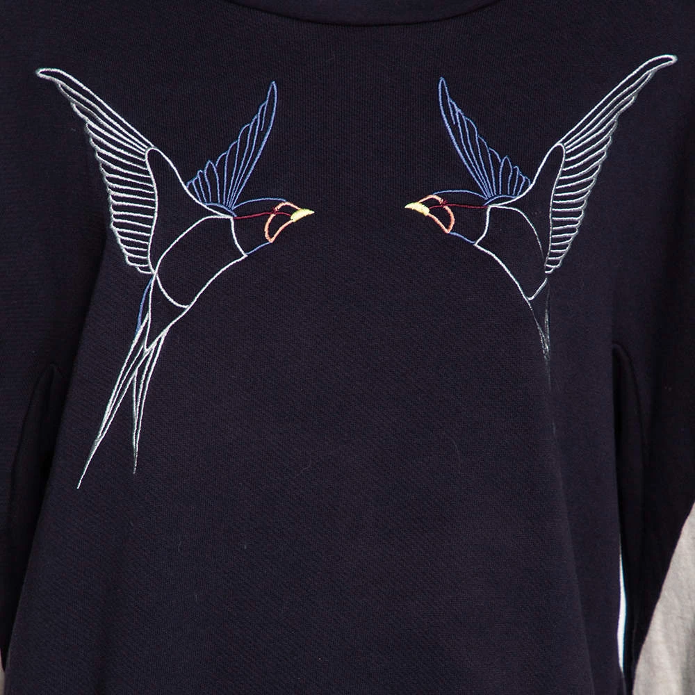 Stella McCartney Navy Blue Knit Embroidered Detailed Top M For Women 6 Stella McCartney Navy Blue Knit Embroidered Detailed Top M For Women - Image 4