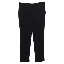 Stella McCartney Black Crepe Tapered Leg Cropped Pants XS For Women