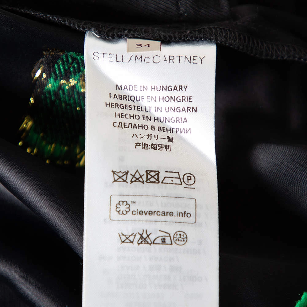 Stella McCartney Black Fil Coupe Rib Knit Trimmed Jacket & Pant Set XXS For Women 9 Stella McCartney Black Fil Coupe Rib Knit Trimmed Jacket & Pant Set XXS For Women - Image 7