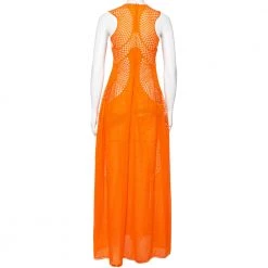 Stella McCartney Orange Lace & Mesh Inset Sleeveless Maxi Dress XS For Women -Stella McCartney Sales luxury women stella mccartney used clothes p563327 001
